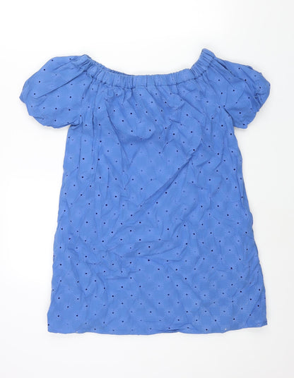 Zara Womens Blue Polyester Mini Size M Boat Neck Pullover
