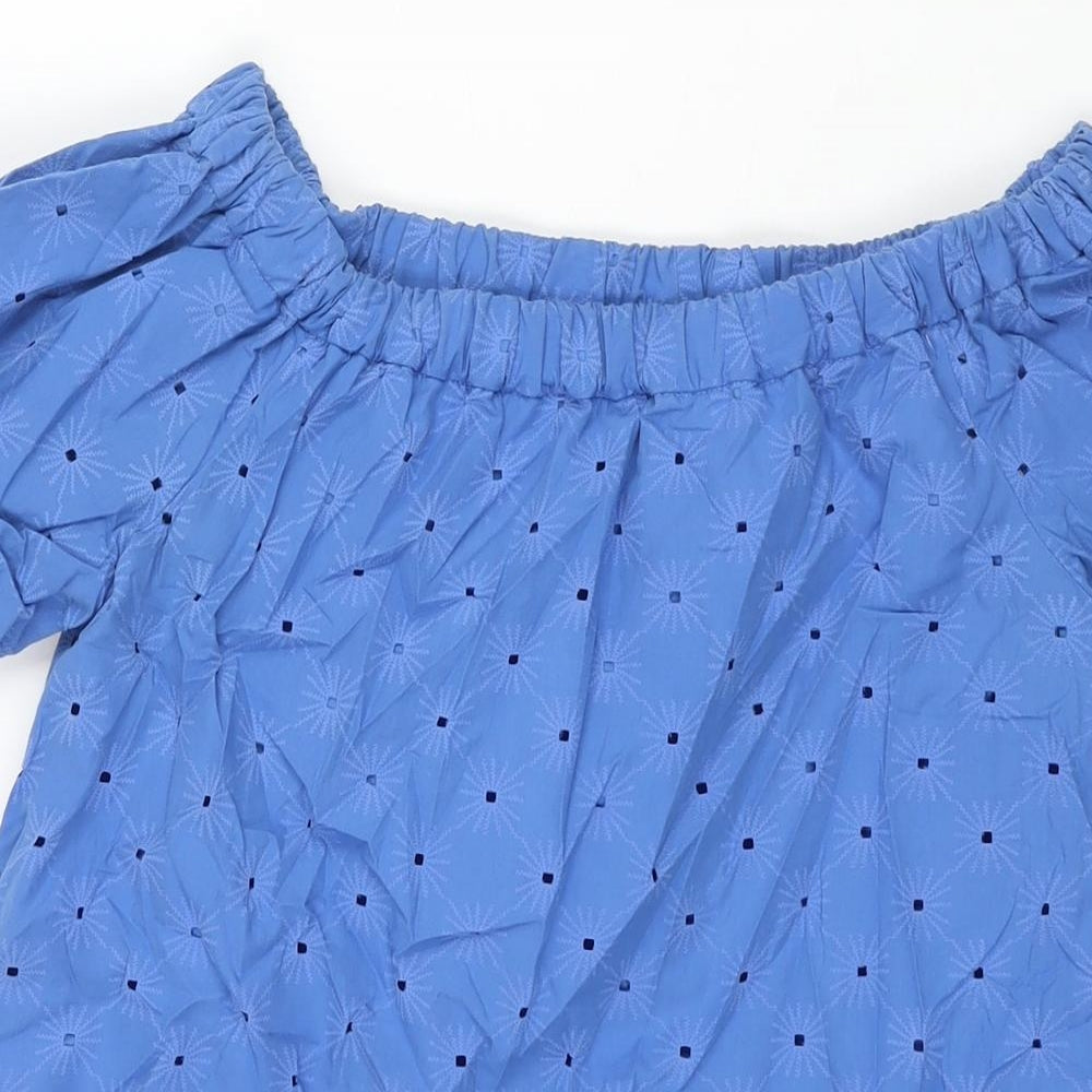 Zara Womens Blue Polyester Mini Size M Boat Neck Pullover