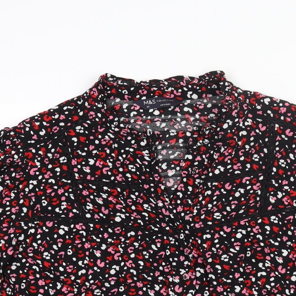 Womens UK Size 14 Marks and Spencer Multicoloured Basic Blouse