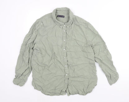 Womens UK Size 16 Marks and Spencer Green Basic Button-Up