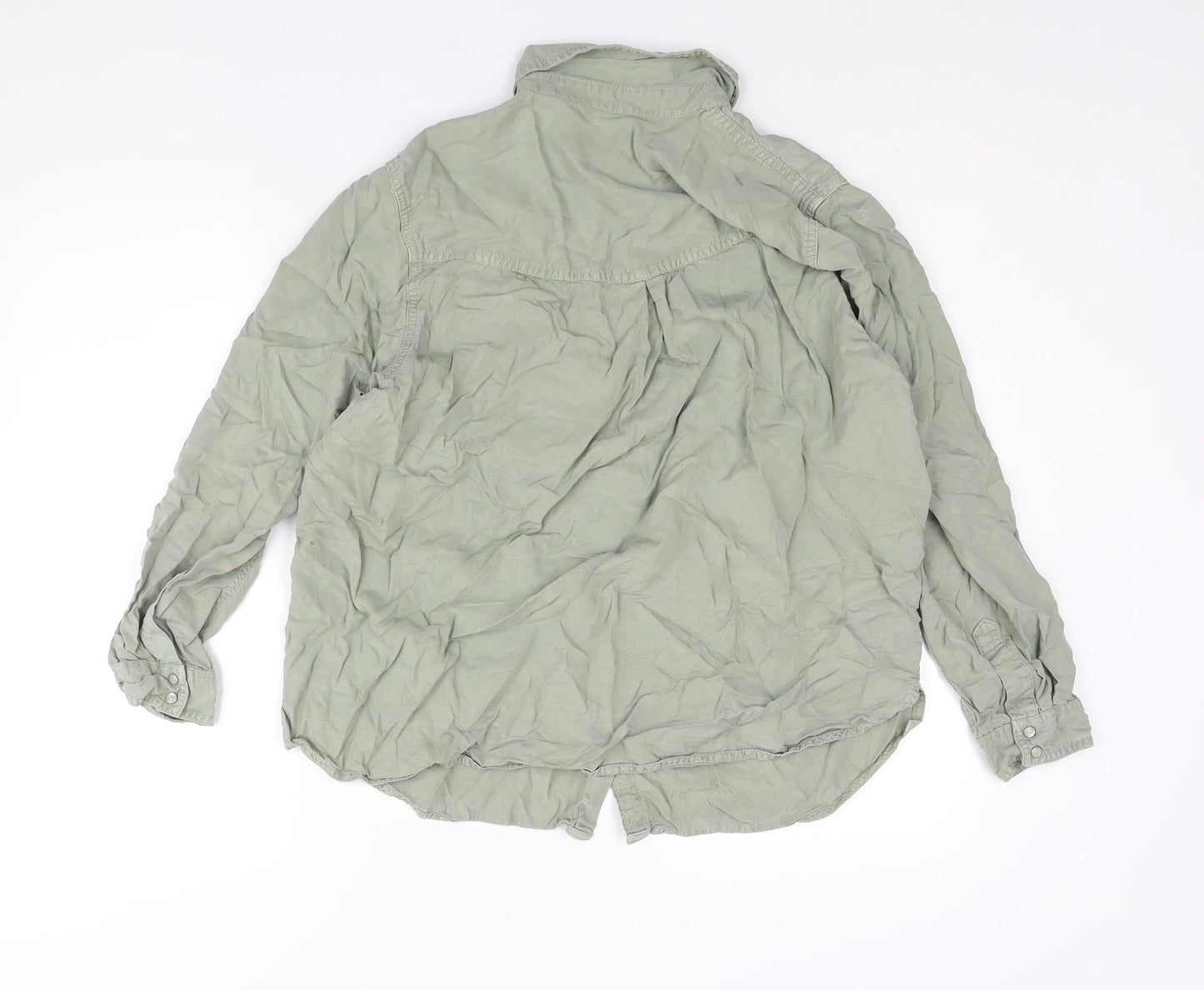 Womens UK Size 16 Marks and Spencer Green Basic Button-Up