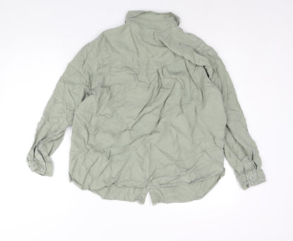 Womens UK Size 16 Marks and Spencer Green Basic Button-Up