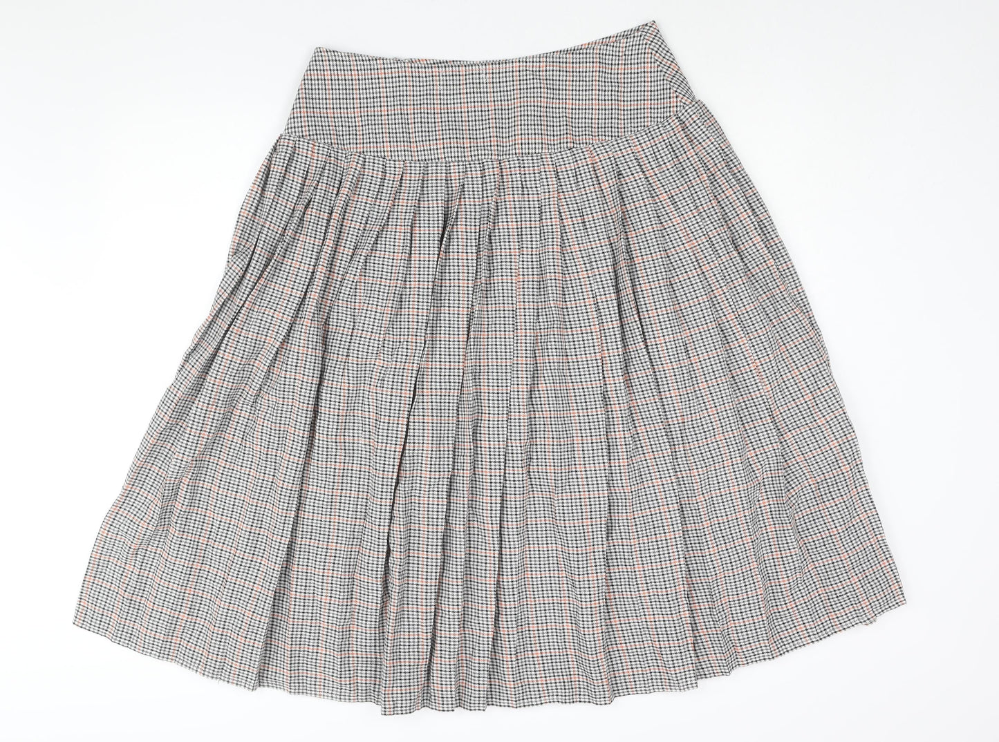 Neon Rose Womens Multicoloured Check Polyester Pleated Skirt Size L Button