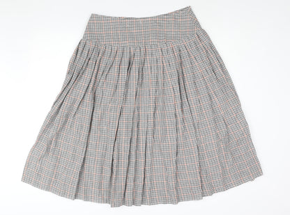 Neon Rose Womens Multicoloured Check Polyester Pleated Skirt Size L Button