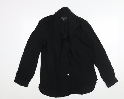 Womens UK Size M Adrianna Papell Black Basic Blouse