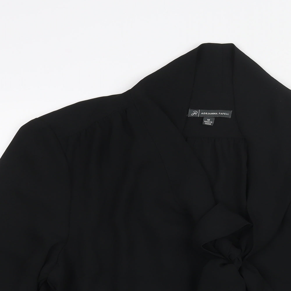 Womens UK Size M Adrianna Papell Black Basic Blouse