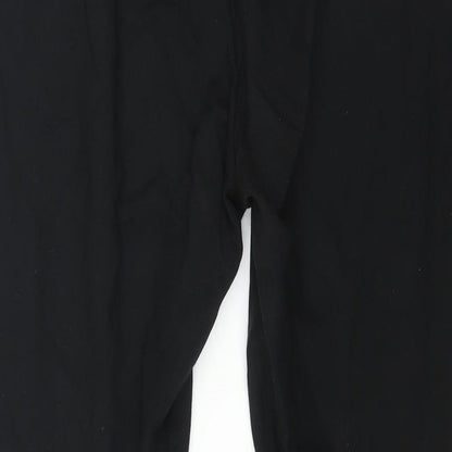 New Look Womens Black Viscose Trousers Size 16 L26 in Regular - Zip