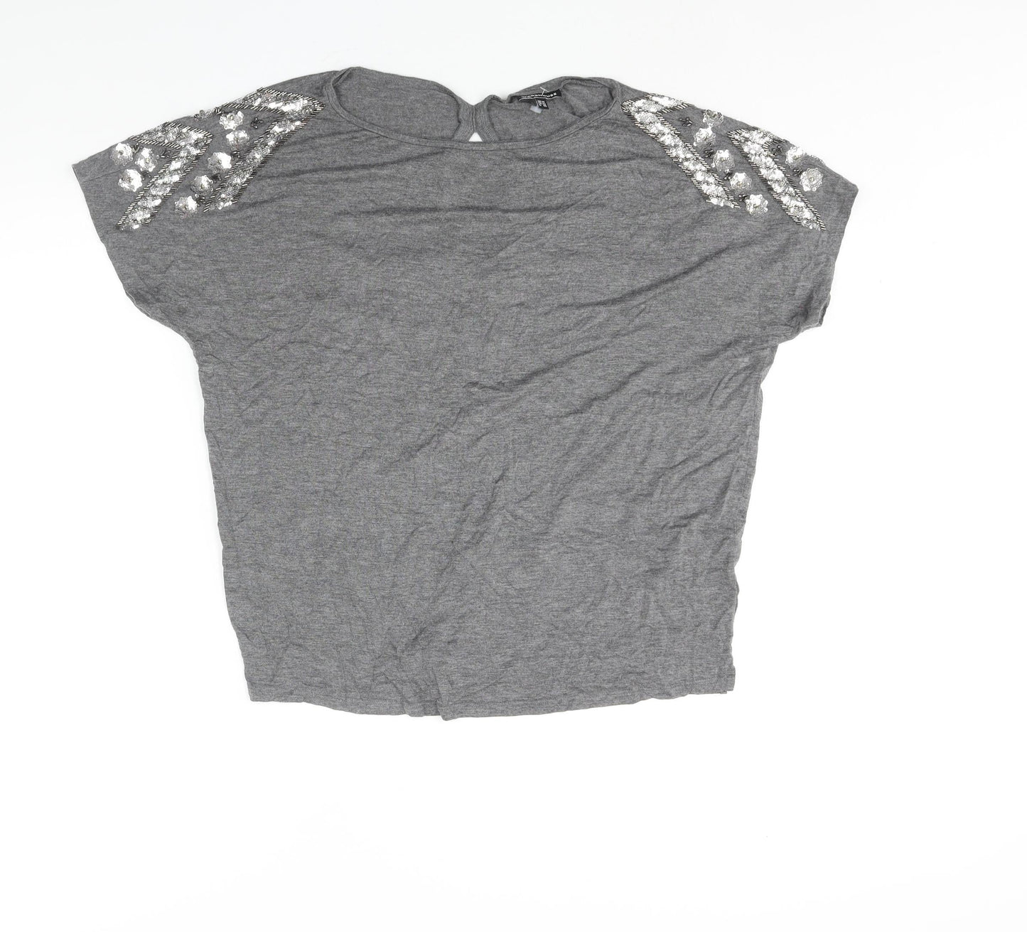 Womens UK Size 14 Warehouse Grey Basic Blouse