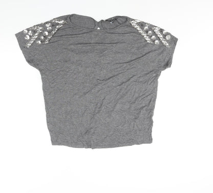 Womens UK Size 14 Warehouse Grey Basic Blouse