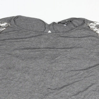 Womens UK Size 14 Warehouse Grey Basic Blouse