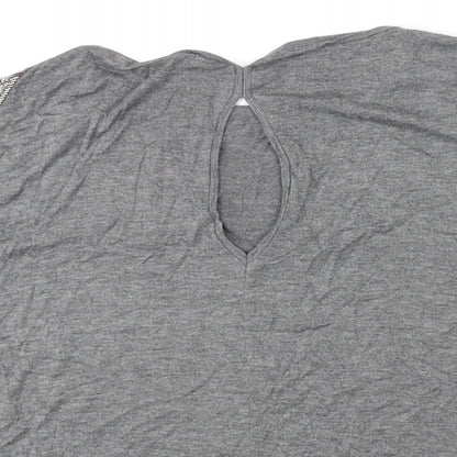 Womens UK Size 14 Warehouse Grey Basic Blouse