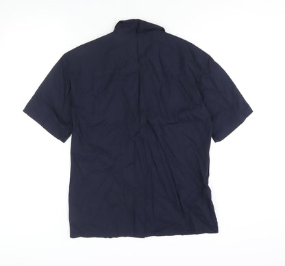 Uniqlo Mens Blue Cotton Button-Up Size S Collared Button