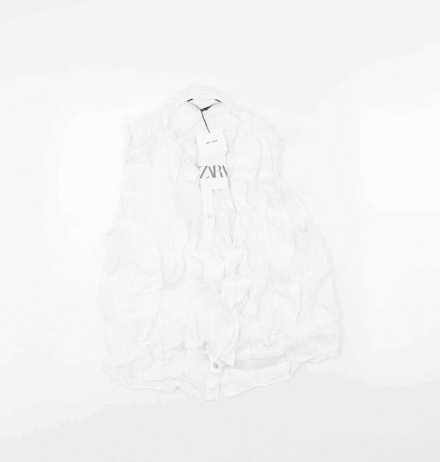 Womens UK Size L Zara White Camisole Blouse