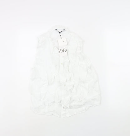 Womens UK Size L Zara White Camisole Blouse
