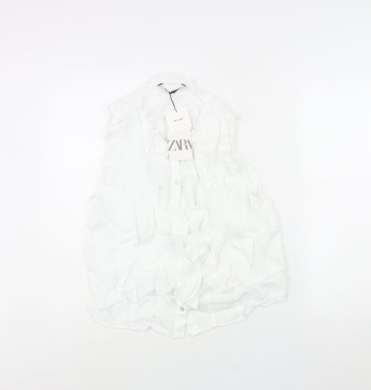 Womens UK Size L Zara White Camisole Blouse
