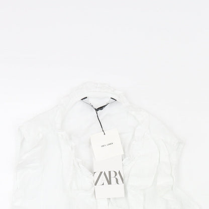 Womens UK Size L Zara White Camisole Blouse
