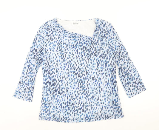Womens UK Size 12 Classic Blue Basic Blouse