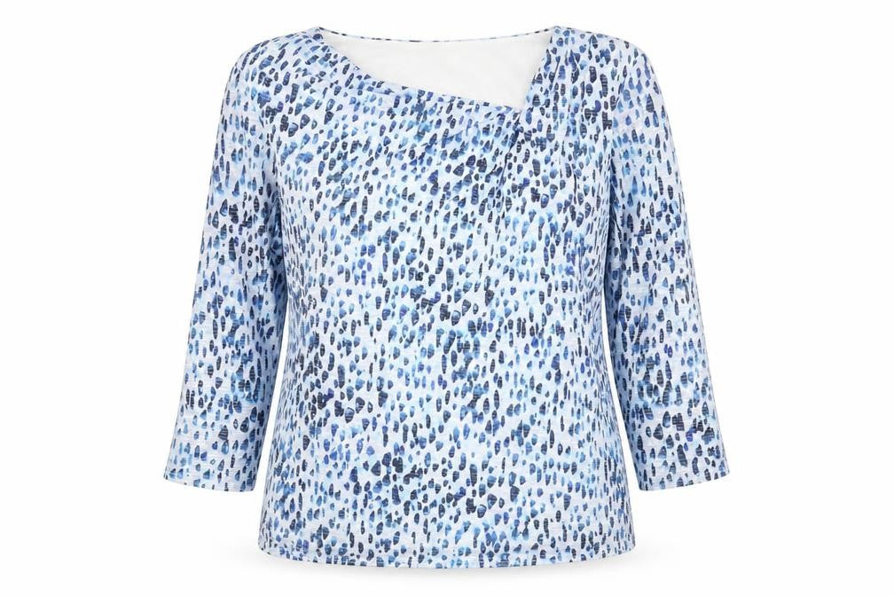 Womens UK Size 12 Classic Blue Basic Blouse