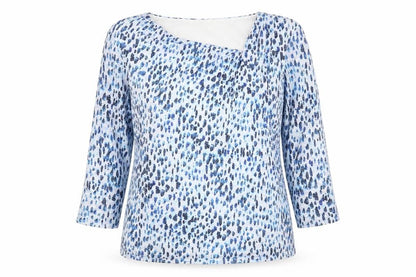 Womens UK Size 12 Classic Blue Basic Blouse
