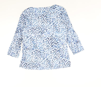 Womens UK Size 12 Classic Blue Basic Blouse