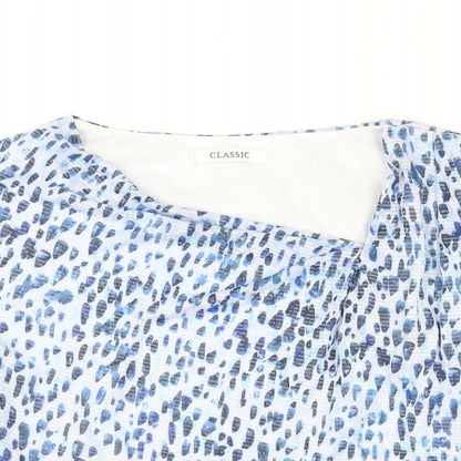 Womens UK Size 12 Classic Blue Basic Blouse
