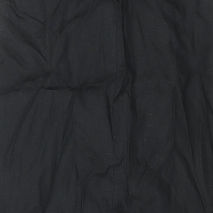The Leaf Closet Womens Black Polyester Shift Size S V-Neck Button