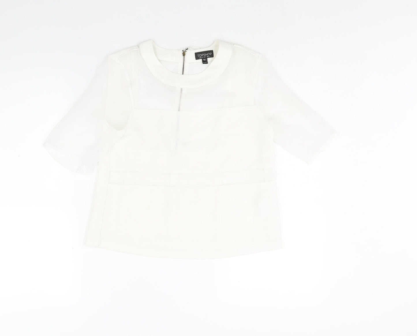 Womens UK Size 6 Topshop White Basic Blouse