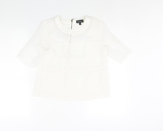 Womens UK Size 6 Topshop White Basic Blouse