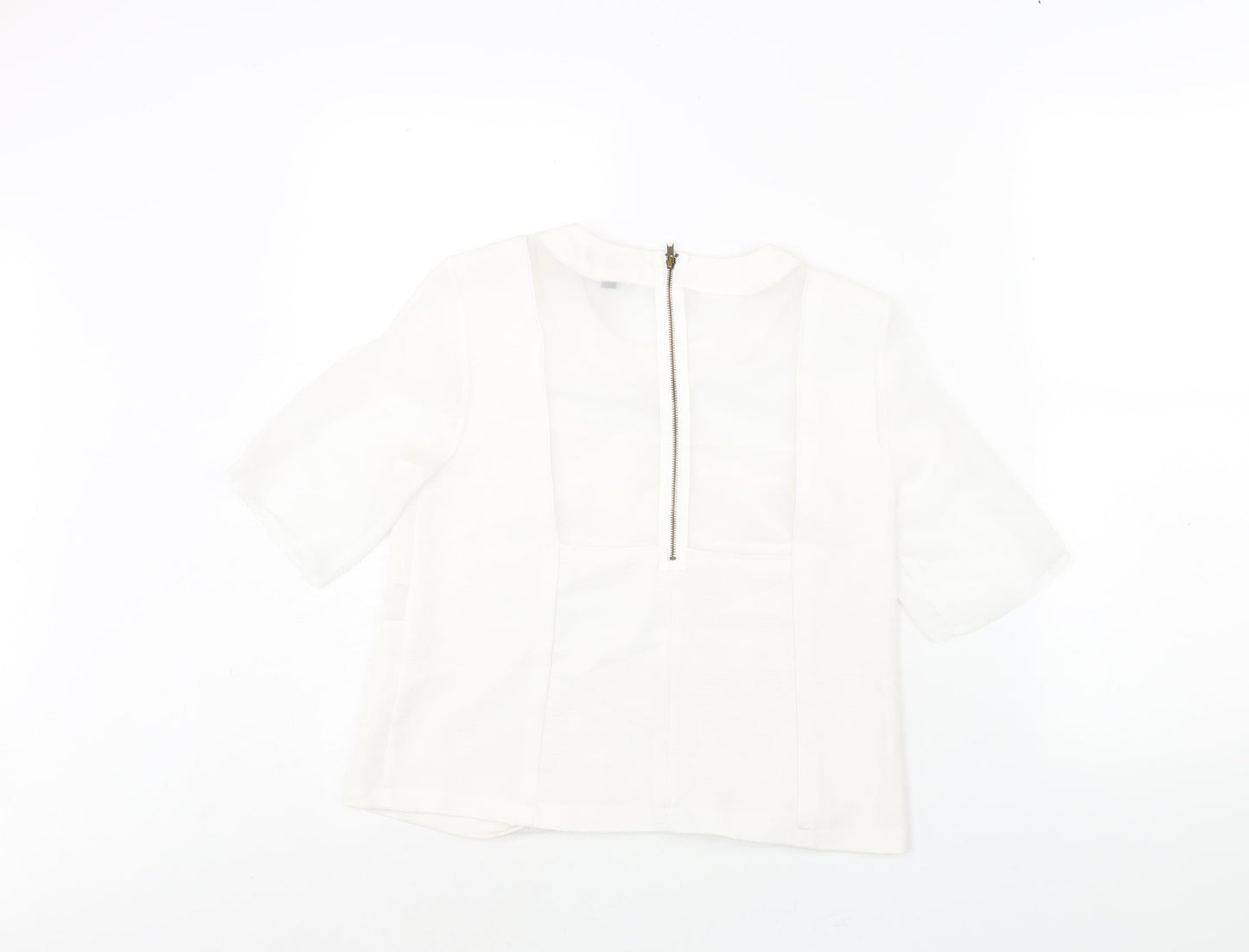 Womens UK Size 6 Topshop White Basic Blouse