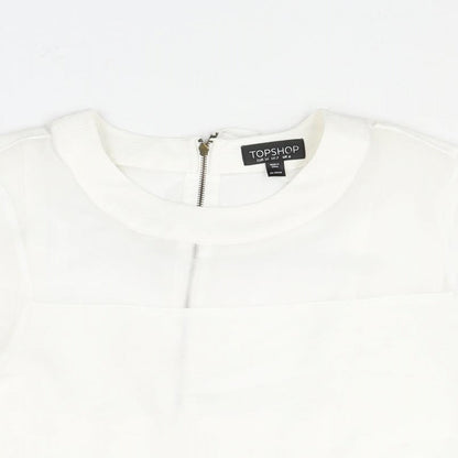 Womens UK Size 6 Topshop White Basic Blouse