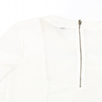 Womens UK Size 6 Topshop White Basic Blouse