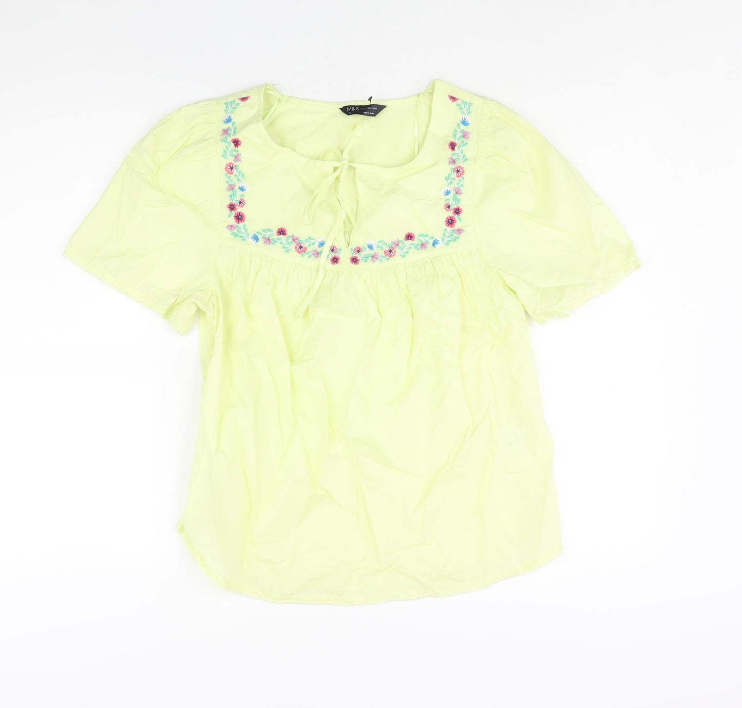 Womens UK Size 8 Marks and Spencer Green Basic Blouse