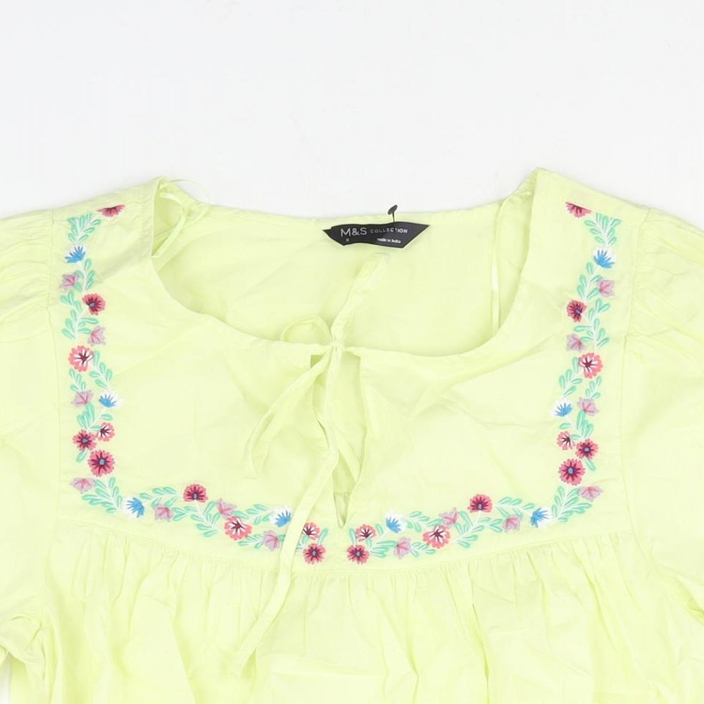 Womens UK Size 8 Marks and Spencer Green Basic Blouse