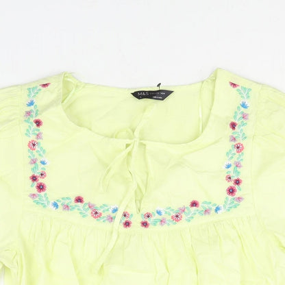 Womens UK Size 8 Marks and Spencer Green Basic Blouse