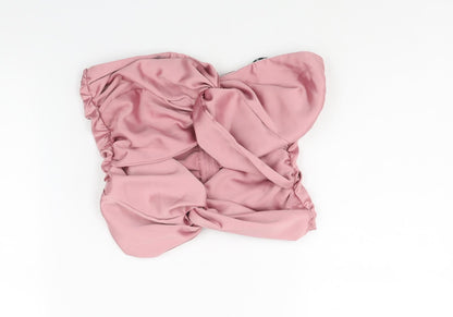 Womens UK Size 8 Missguided Pink Cropped Blouse