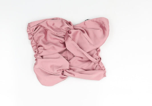 Womens UK Size 8 Missguided Pink Cropped Blouse
