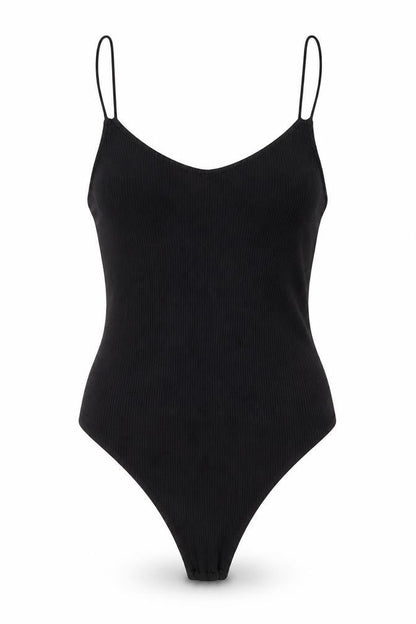 H&M Womens Black Viscose Bodysuit One-Piece Size S Snap