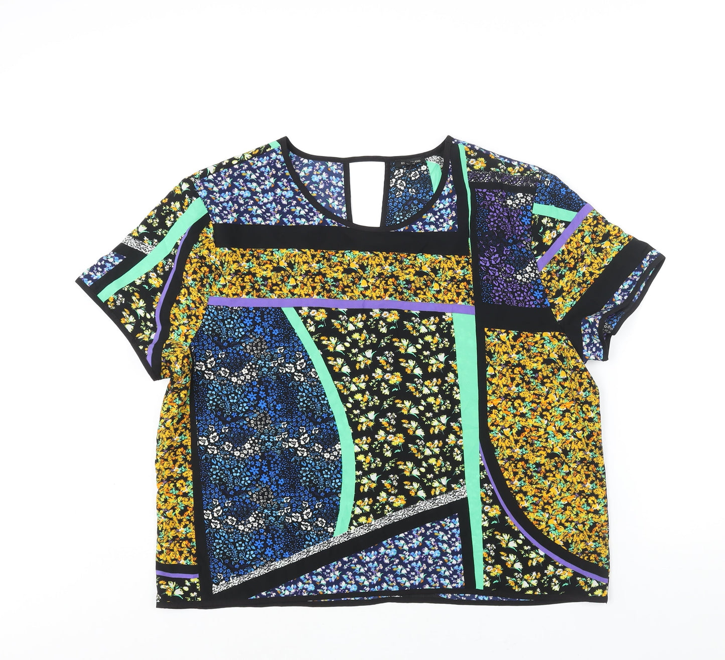 Womens UK Size 18 River Island Multicoloured Basic Blouse