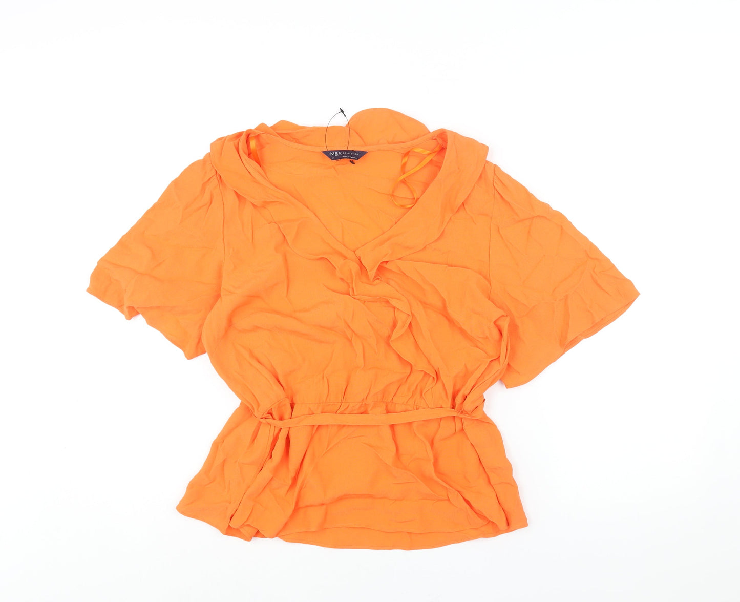 Womens UK Size 16 Marks and Spencer Orange Basic Blouse