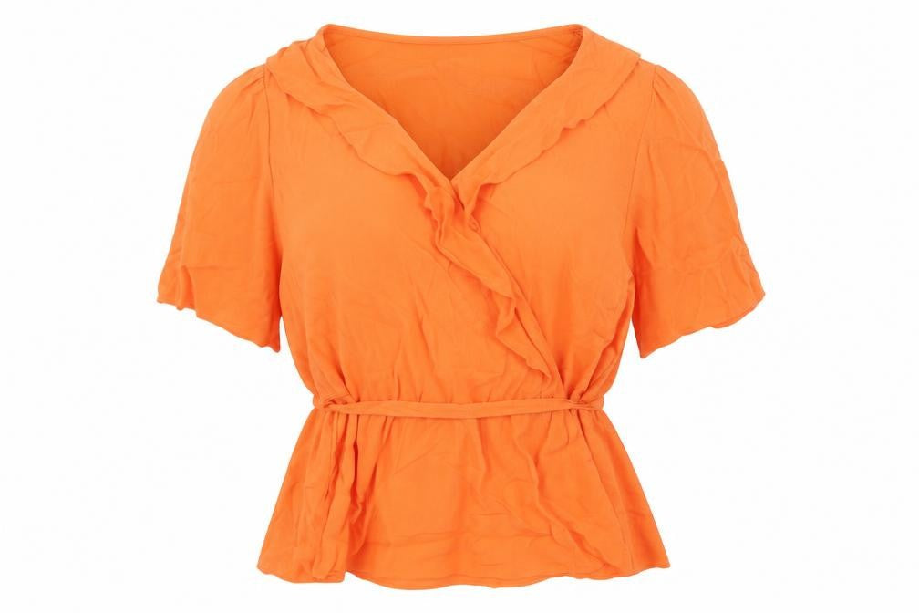 Womens UK Size 16 Marks and Spencer Orange Basic Blouse