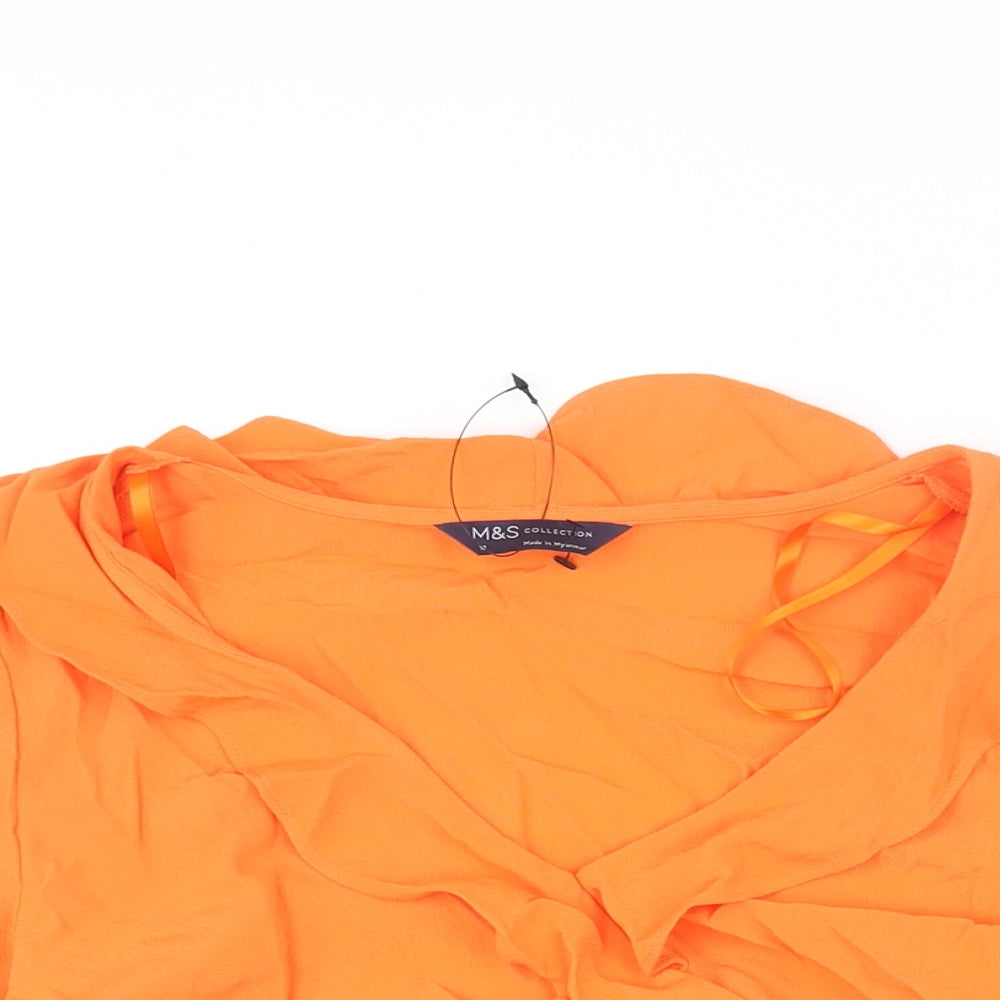 Womens UK Size 16 Marks and Spencer Orange Basic Blouse