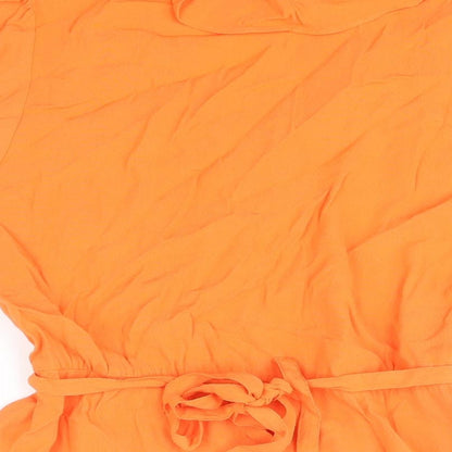 Womens UK Size 16 Marks and Spencer Orange Basic Blouse