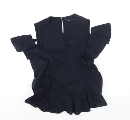 Womens UK Size 6 Marks and Spencer Blue Basic Blouse