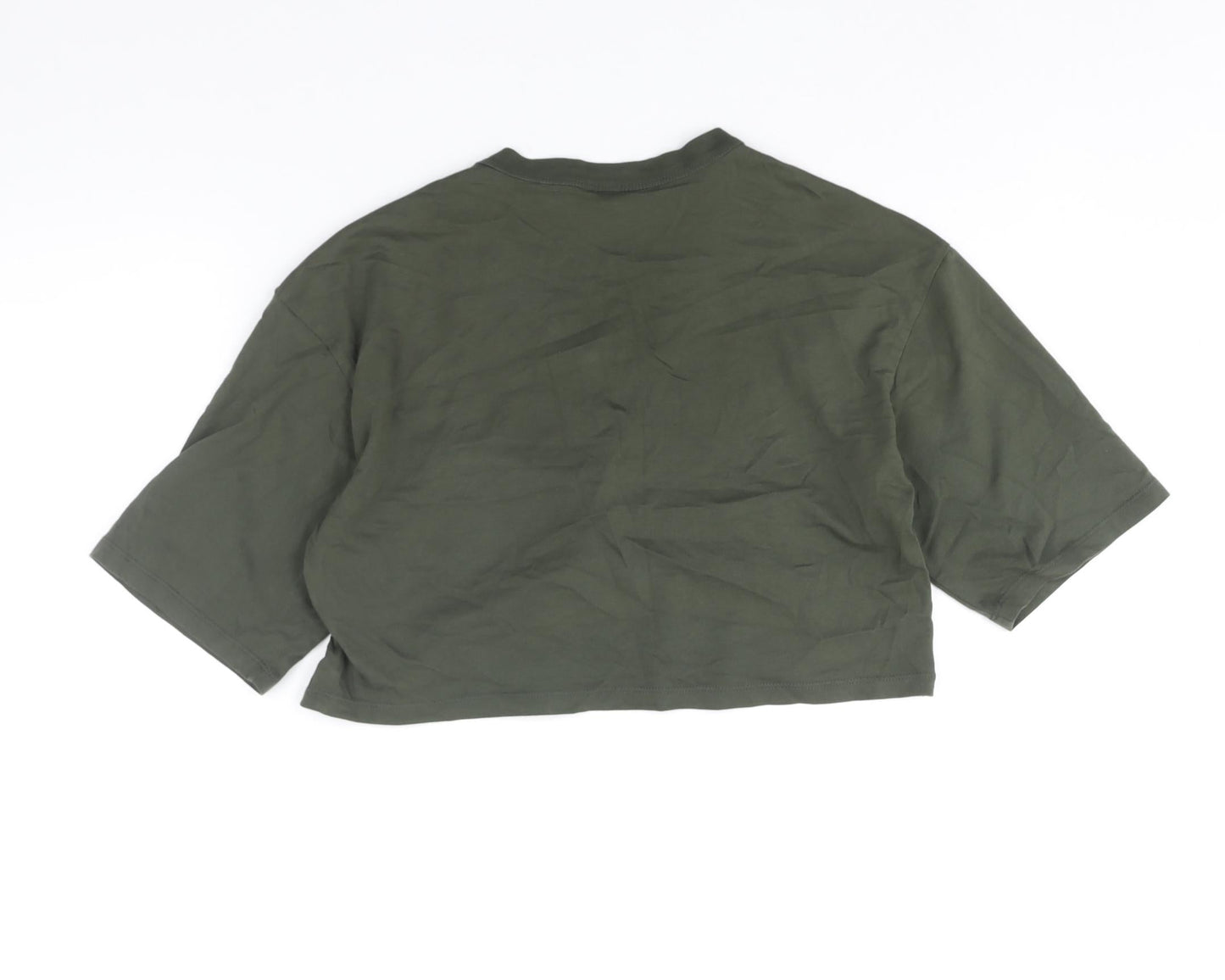 Womens UK Size XS IVY PARK Green Cropped T-Shirt