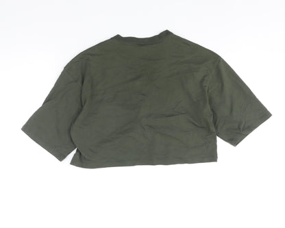 Womens UK Size XS IVY PARK Green Cropped T-Shirt