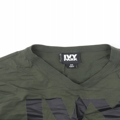 Womens UK Size XS IVY PARK Green Cropped T-Shirt