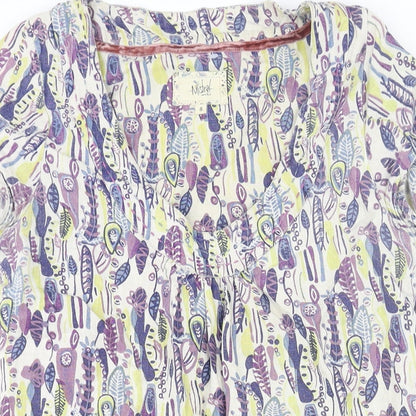 Mistral Womens Multicoloured Geometric Linen Shift Size 8 Round Neck Pullover