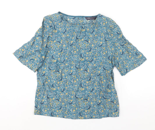 Womens UK Size 6 Marks and Spencer Blue Basic Blouse