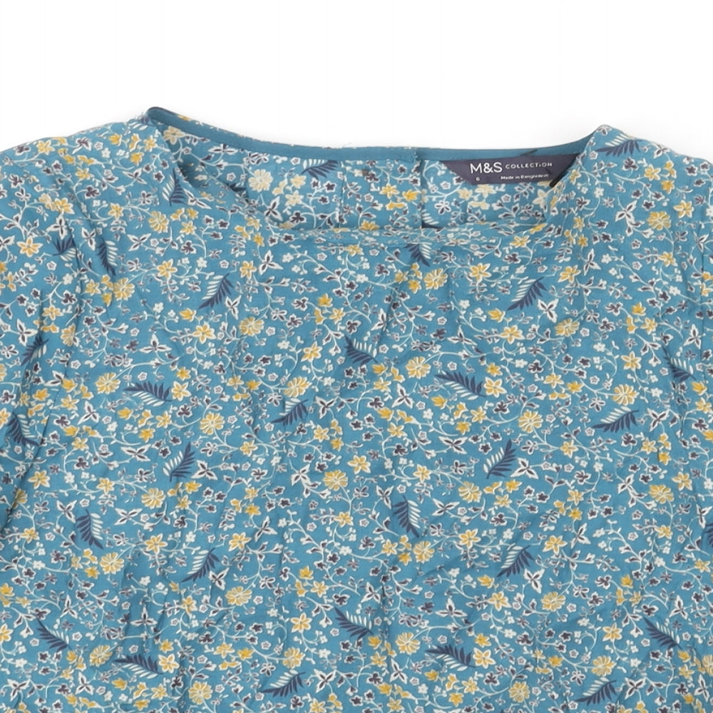 Womens UK Size 6 Marks and Spencer Blue Basic Blouse