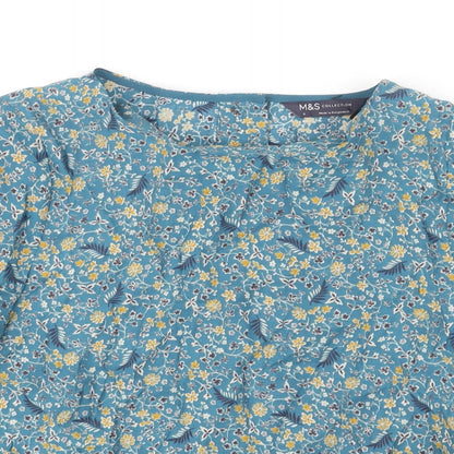 Womens UK Size 6 Marks and Spencer Blue Basic Blouse
